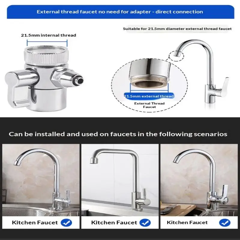 1PC Faucet Adapter Kitchen Sink Splitter Diverter Valve Water Tap Connector For Toilet Shower Bathroom Kitchen view 6