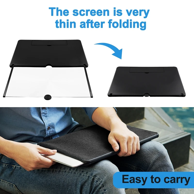 Lupa de pantalla de 16 pulgadas para teléfono móvil, amplificador extraíble, soporte para teléfono móvil