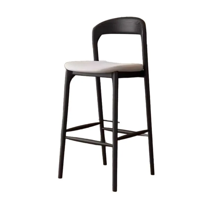 Household high stool bar chair solid wood front desk reception back chair