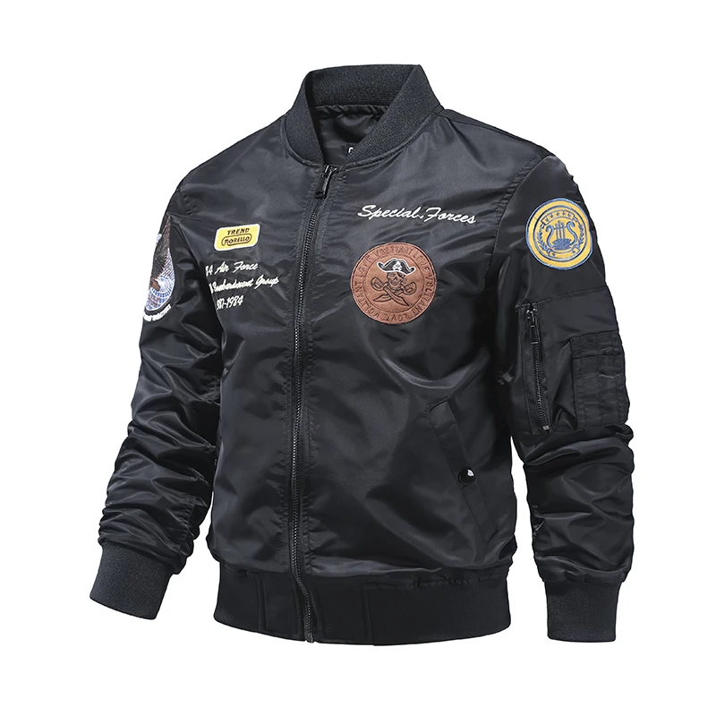 pring and Autumn US Air Force MA1 Pilot jacket Men\'s fashionable baseball jacket Handsome motorcycle oversized work jacket