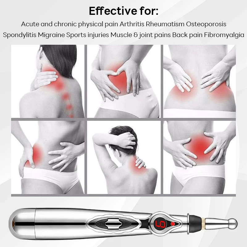 Electronic Acupuncture Pen Acupuncture Point Pen Therapy Electronic Energy Pen Pain Relief Laser Head Back Neck Leg Body Massage