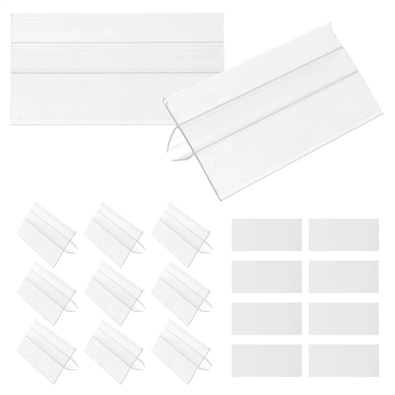 50 STKS Plank Label Houders Transparante Plastic Kaartbeugel Retail Wire Rack Clips Etiketten Perfecte Update Informatie Display