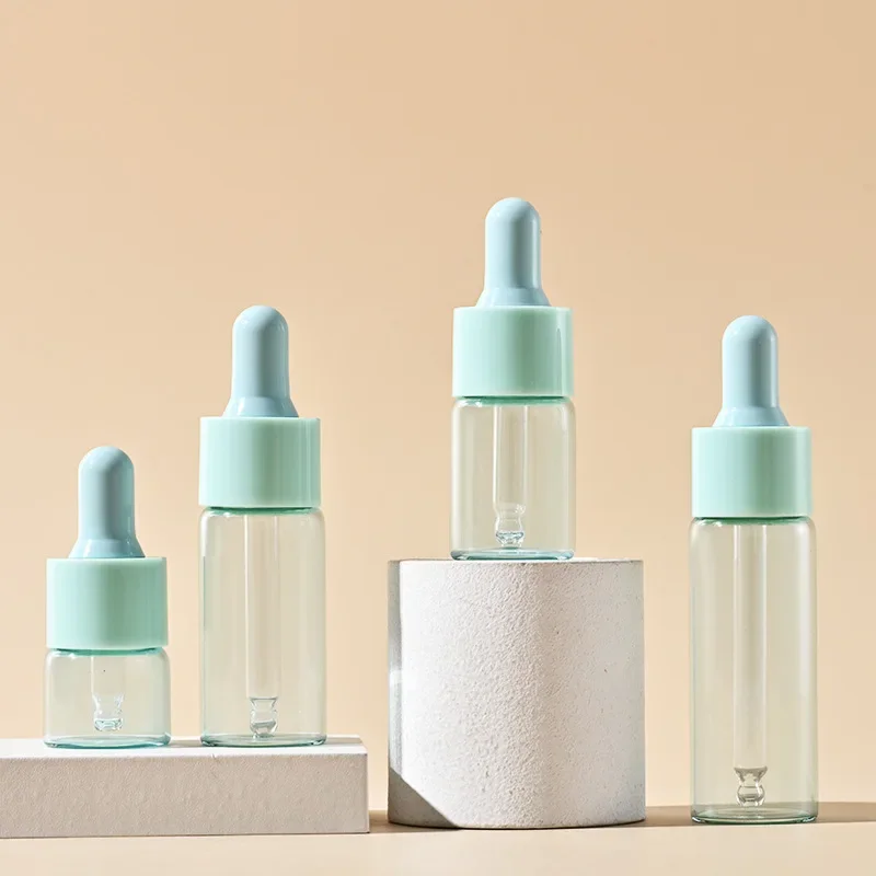Bouteilles compte-gouttes vides en verre de 5ml et 10ml, 1 pièce, bouteille d'aromathérapie pour huiles essentielles, conteneurs de fluides cosmétiques avec compte-gouttes