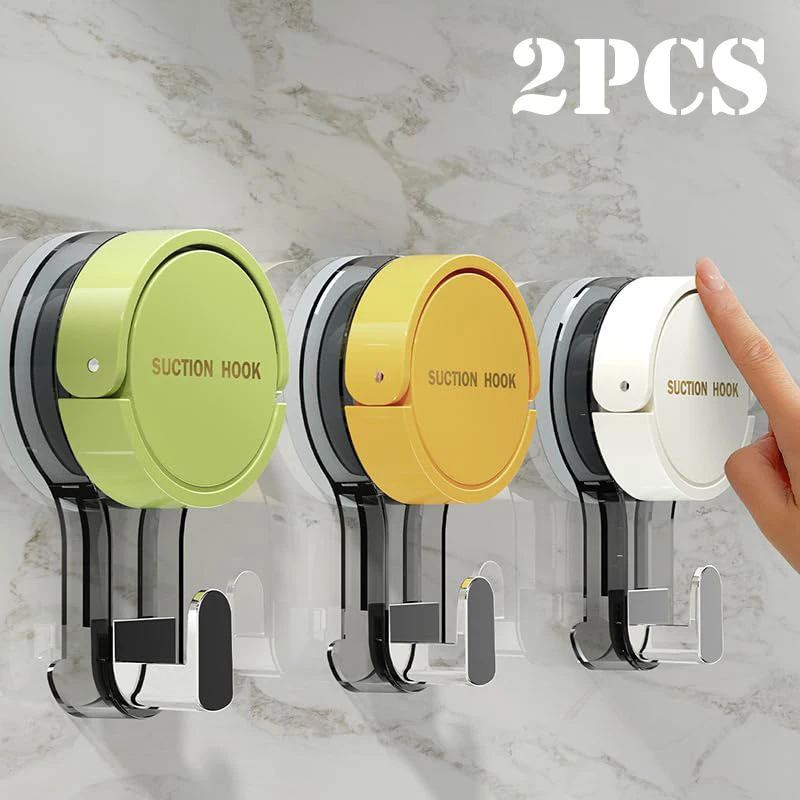 

1/2pcs No-Drill Suction Cup Hooks Powerful Vacuum Self-Adhesive Wall Hooks Durable Towel Racks for Kitchen Bathroom Utility Hook