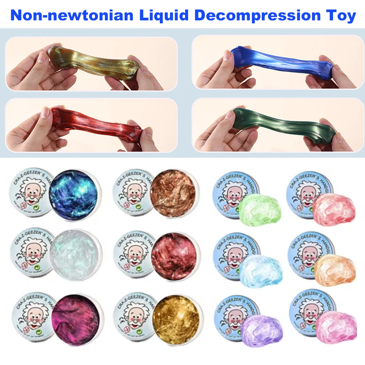 Color Non Newtonian Fluid Toys Transparent Lab Putty Bouncing Modeling Compound Safe Mud Wiredrawing Kneading Decompression Toy