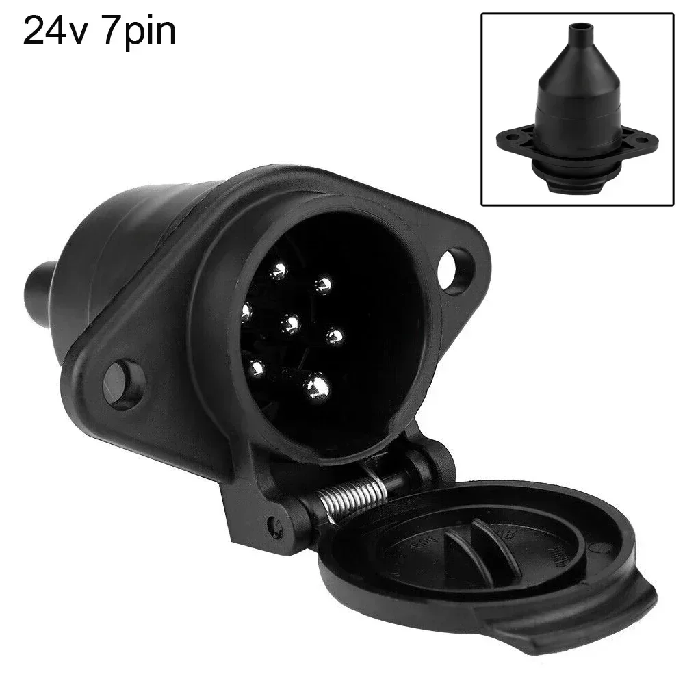 Carhome 24V European Trailer Connector - 7-Pin Plastic RV Plug & Standard Car Trailer Socket