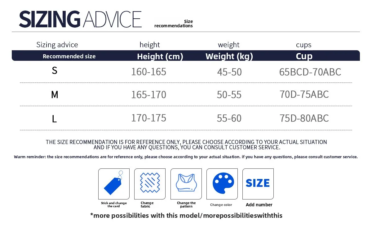 Size chart and fit details
