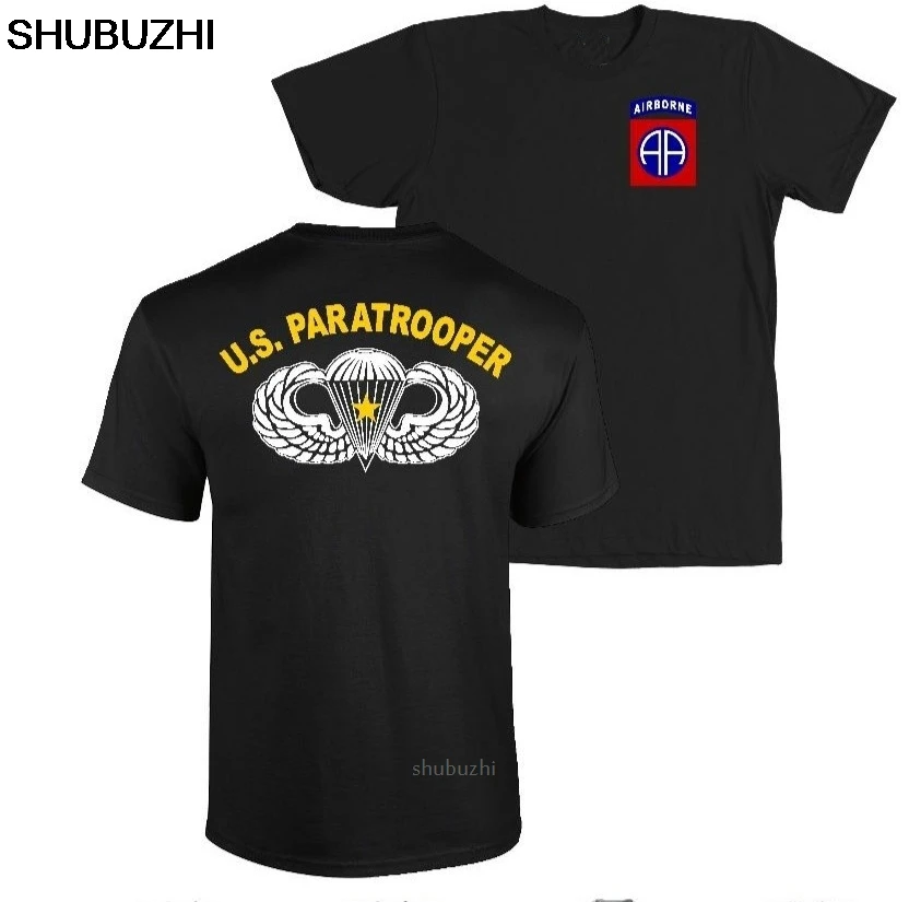 82nd Airborne Division Combat Jump Wings Shirt US Paratrooper Tee cotton men t-shirts bigger size 4XL 5XL sbz8145