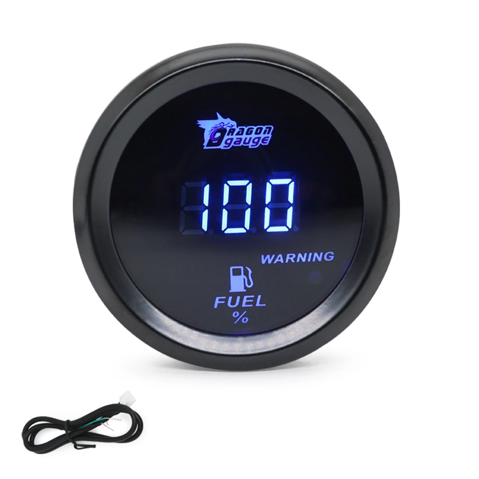 Universal Car Fuel Level Gauge 2inch 52MM 52MM Digital Display Car Fuel Level Gauge 240-33 Ohms Blue Led/Red Led 12V