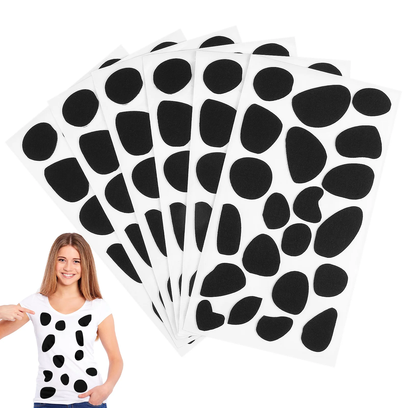 

6 Sheets Adhesive Felt Stickers Dalmatian Print Spot Paper Carving Patches Small Desk Calendar 2025 Standing Flip