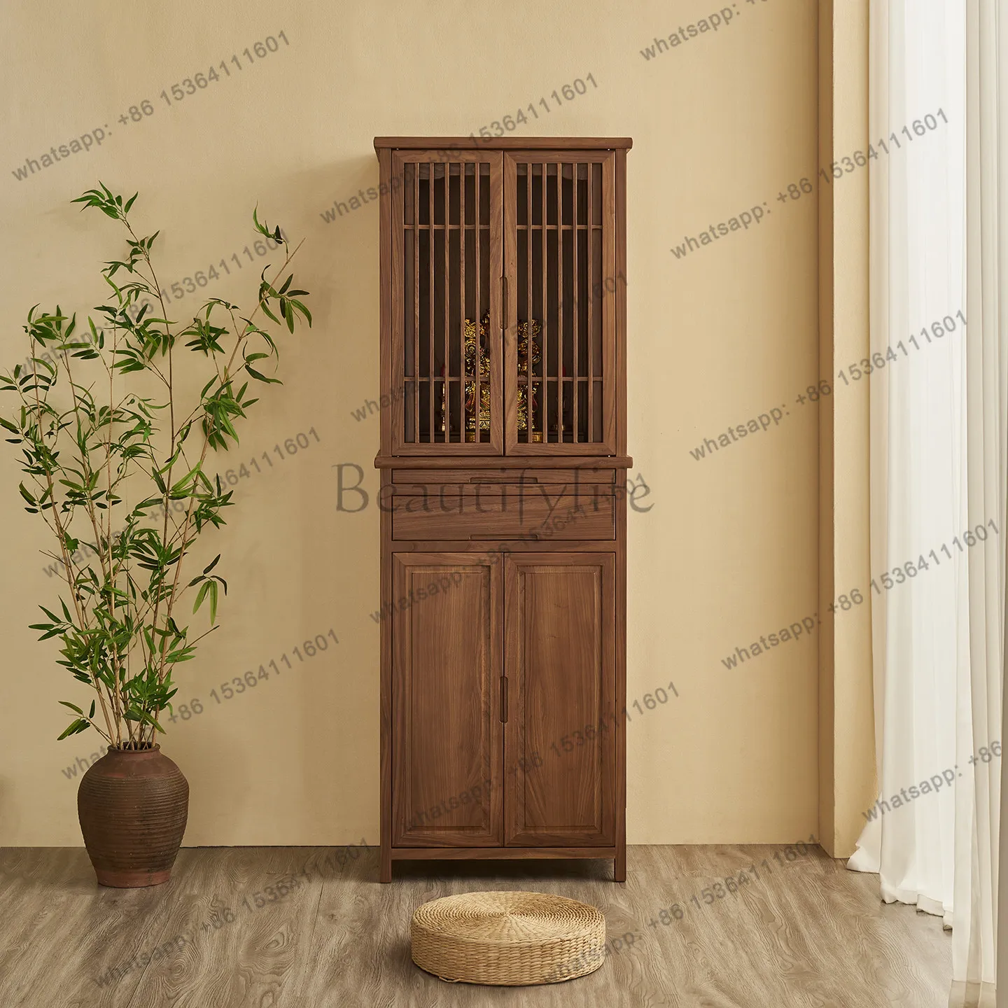 Factory Direct Old elm casket new Chinese vertical cabinet household simple God of Wealth cabinet