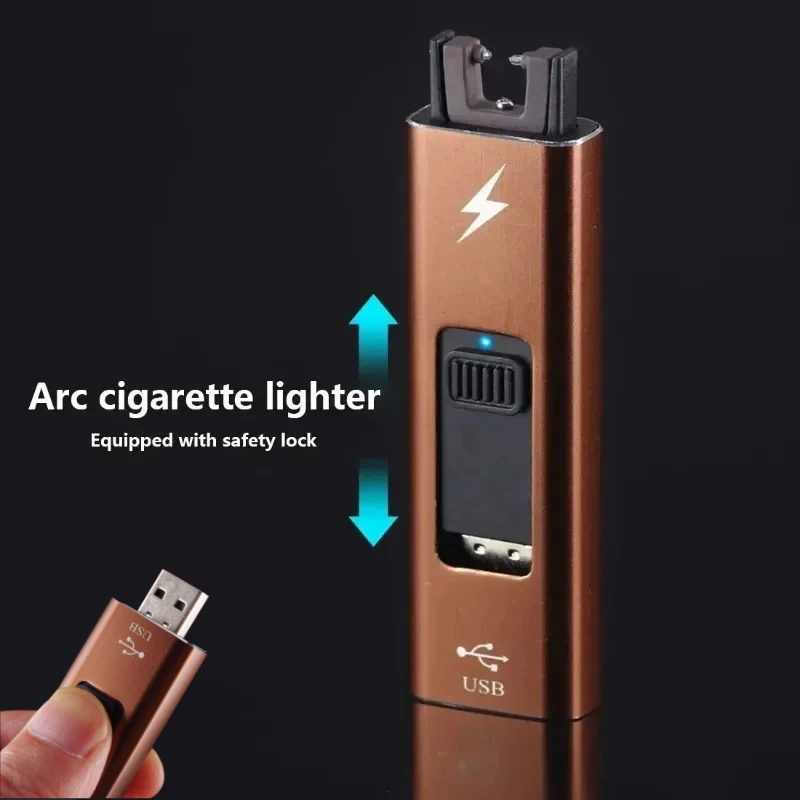 

3pcs USB Charging Plasma Lighters Windproof Pulse Arc Lighter Outdoor Flameless Candle Kitchen Barbecue Lighter for Smoking Men