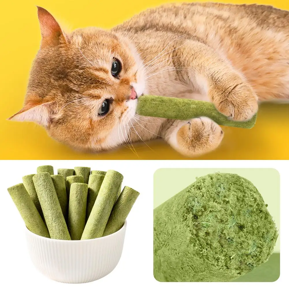 Pet Snack Teething Stick Gentle Hair Removal Pet Cat Teething Catgrass Hairball Snack Removing Catgrass Stick Catgrass R1E2