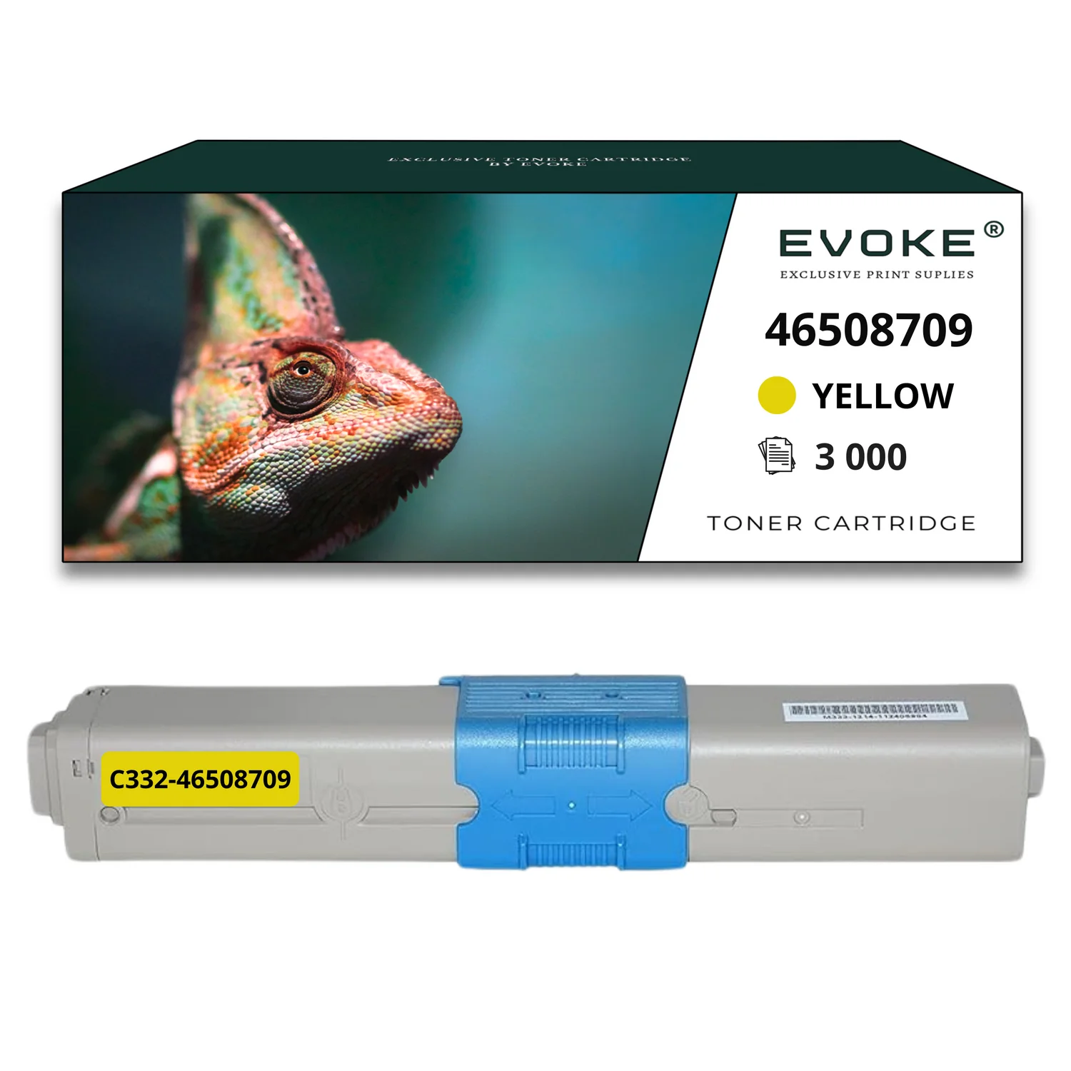 Evoke Compatibele Toner voor Oki C332 46508709 Geel 3000 Pagina's C332Dn C332Dnw Mc332Dn Mc363 Mc363Dn Mc363Dnw