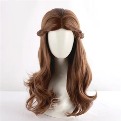 Belle Princess Cosplay Wig Brown Long Wavy Hair Role Play For Women Halloween Birthday Party