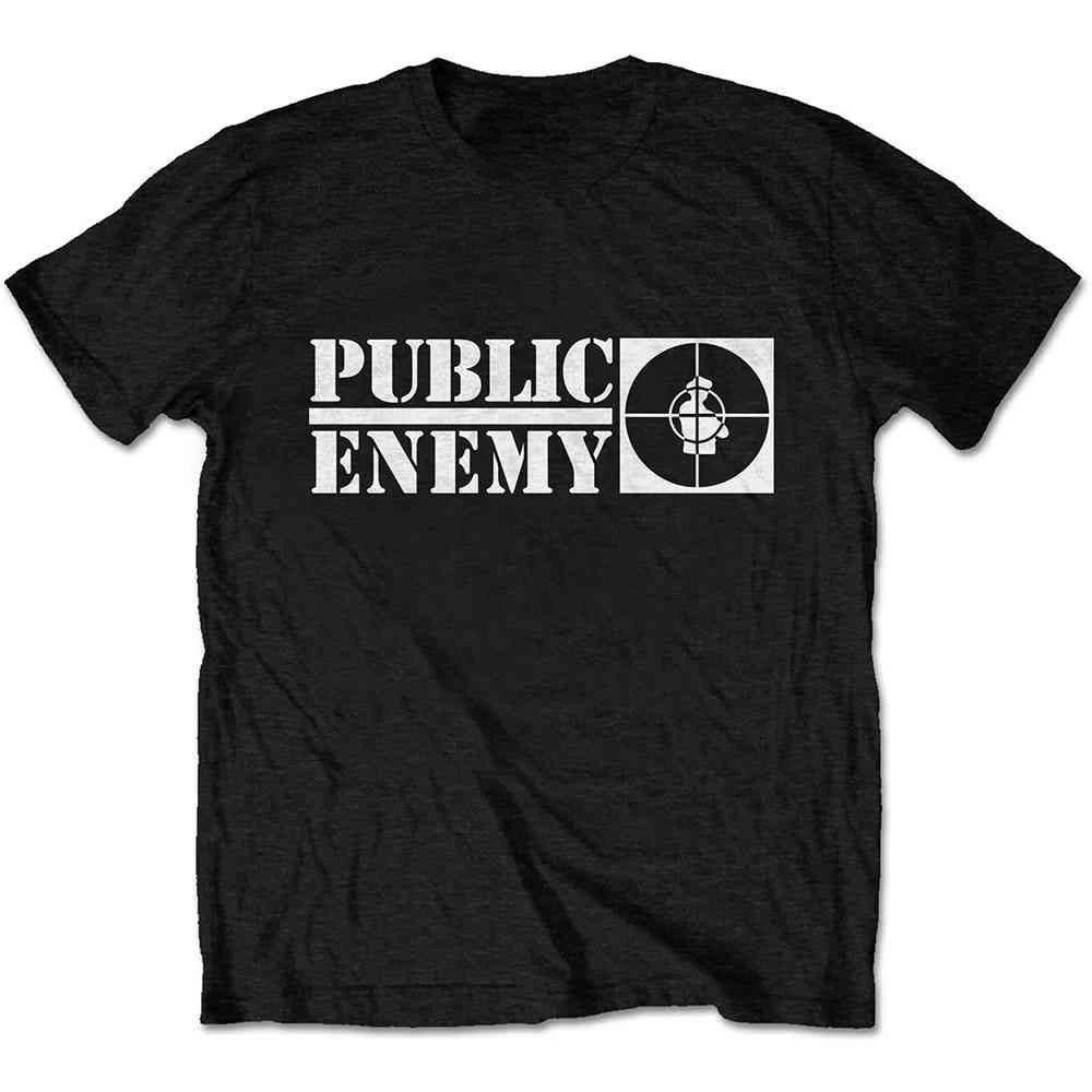 

Public Enemy - Crosshairs с логотипом и периферийным принтом, летние хлопковые мужские и женские футболки класса люкс с короткими рукавами