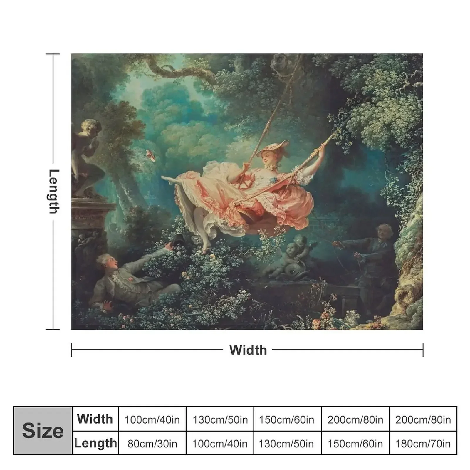 The Swing Painting - Jean-Honoré Fragonard Throw Blanket Beautifuls Flannels Blankets