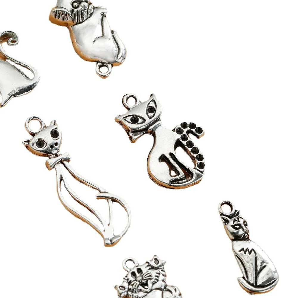 إكسسوارات مجوهرات مصنوعة يدويًا مشهورة، ومعلقات قطط إبداعية دبابيس شعر