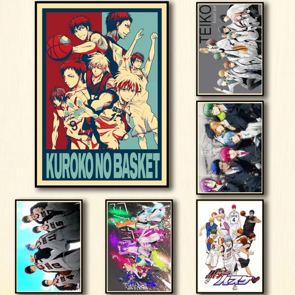 Póster de Pared con Diseños de Anime Kuroko No Basket, Estilo Papel Blanco, Decoración para el Hogar, Adhesivo para Cafetería, Bar, Decoración de Pared Única de A xCM