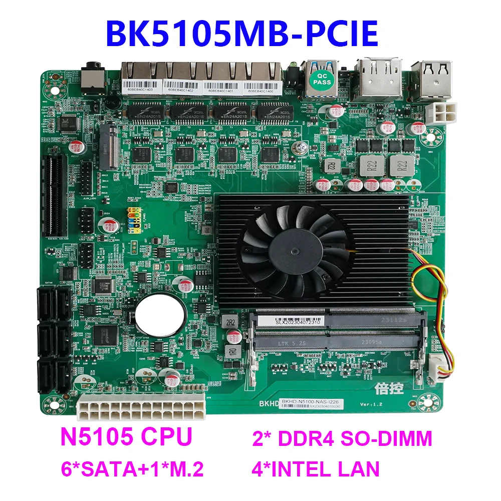 Mini PC motherboard Onboard Intel Celeron N5105 ESXI 4* 2.5G LAN NAS Server Household Industrial Machine Software Router