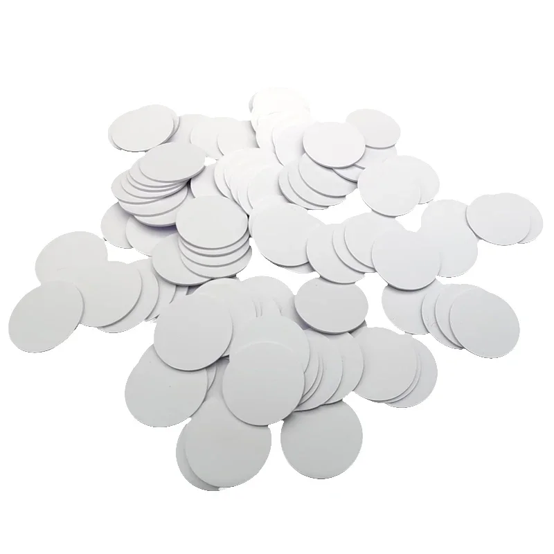 Imagem -03 - Nfc 215 Coin Tag Etiqueta Universal Ultraleve Adesivo Caixa de Armazenamento Transparente 25 mm de Diâmetro 1356 Mhz 10 Pcs