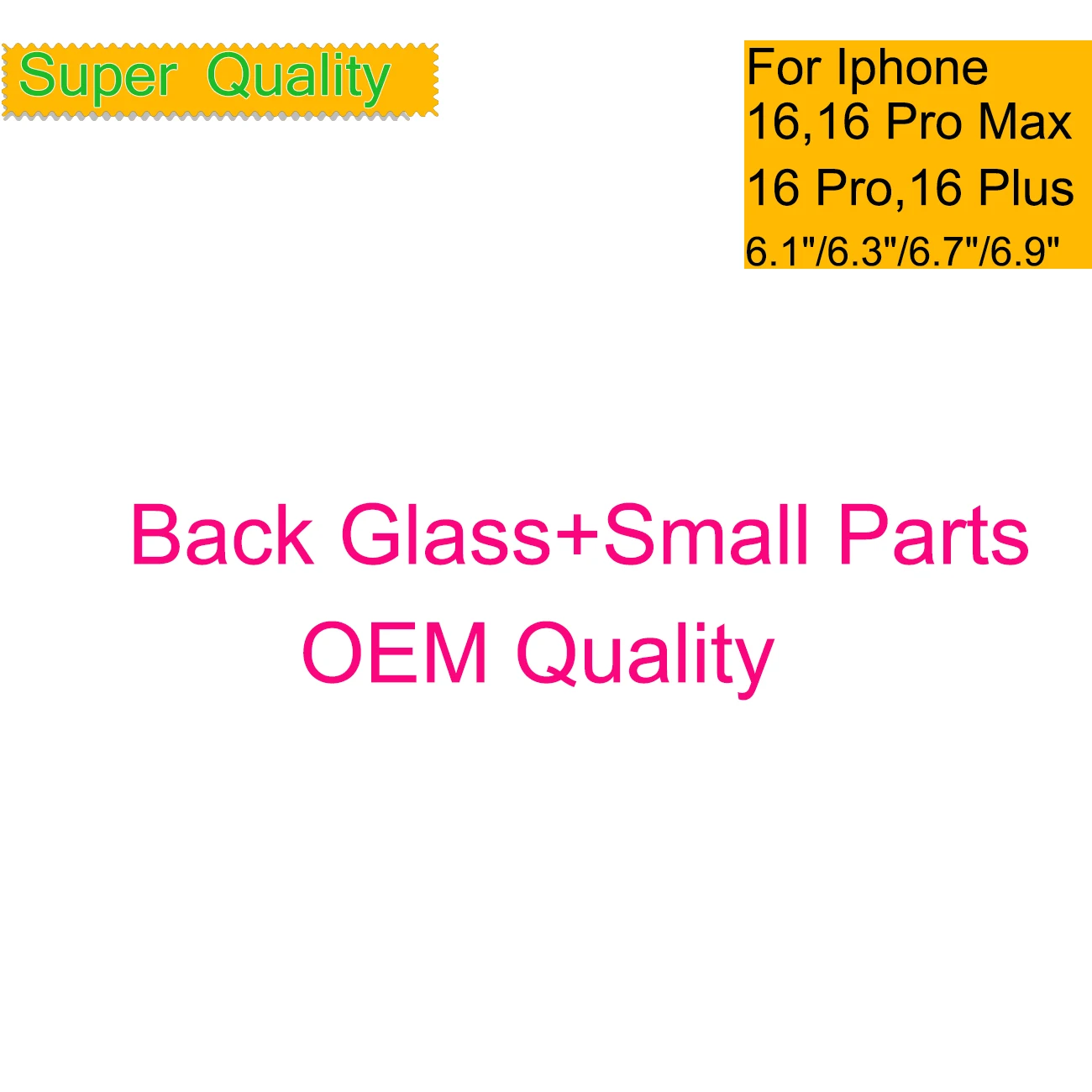 

10Pcs/Lot For Iphone 16 Pro Max Back Glass Small Hole With Parts Housing Back Cover Battery Door Chassis 16 Plus Pro Max Housing