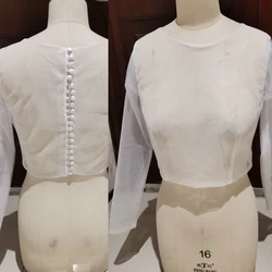 Chaqueta de boda de tul para mujer, Bolero, chaquetas DIY, vestido de novia barato, Top, envoltura nupcial, encogimiento de hombros personalizado