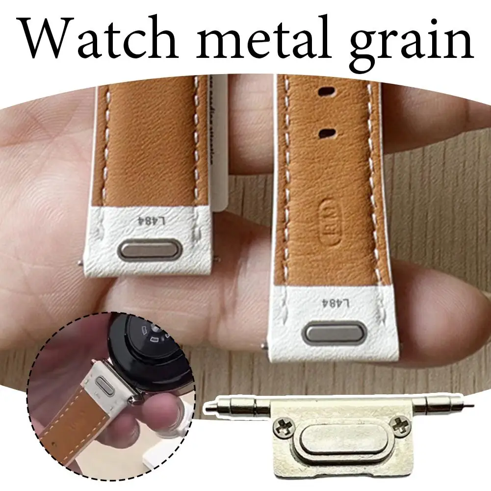 For Samsung GT5 Watch Strap Genuine Leather Strap Button Type Connector Silicone Strap Metal Headband ﻿18mm 20mm 22mm