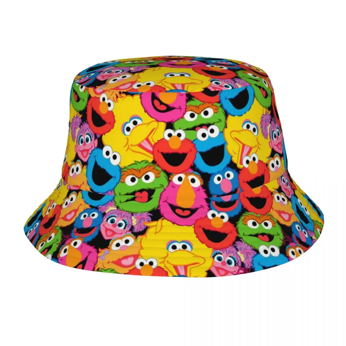 Elmo Anime Cartoon Bucket Hat Hot Summer Headwear Accessories SesameStreet Fishing Fisherman Hat for Hiking Girl Bob Packable