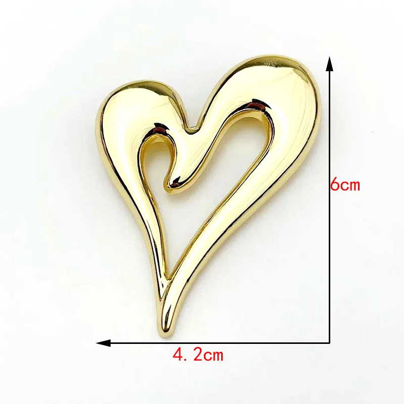 Spring Summer fashion Multiple Styles Design Smooth Metal Heart star Ellipse Brooch Female Clothing Handbag Backpack Decorative