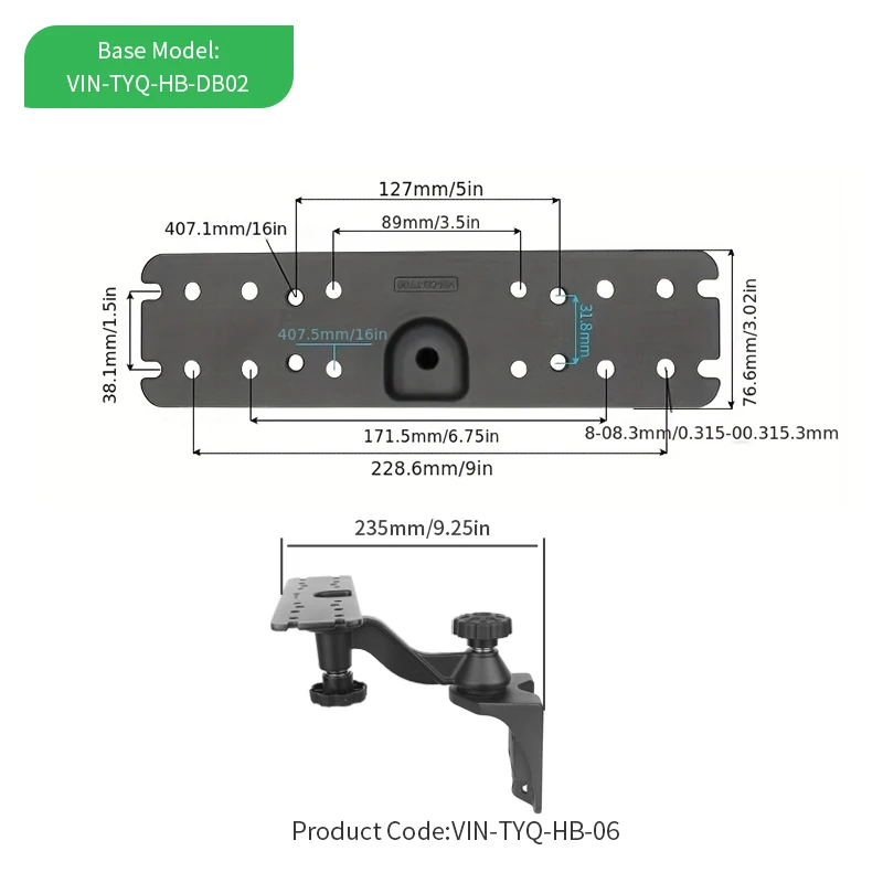 

Алюминиевое крепление для эхолота/картплоттера, 360° ° Регулируемое морское крепление с зажимным основанием для экранов 5-12 дюймов, совместимо с Garmin Lowrance