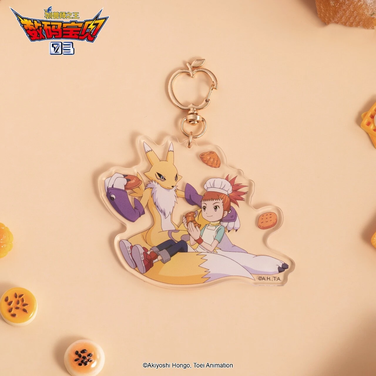 Genuine Animation Digimon Tamers 03 Acrylic Keychain Apple Clasp Bakery Themed Anime Merchandise Acrylic Stand Bill Folder