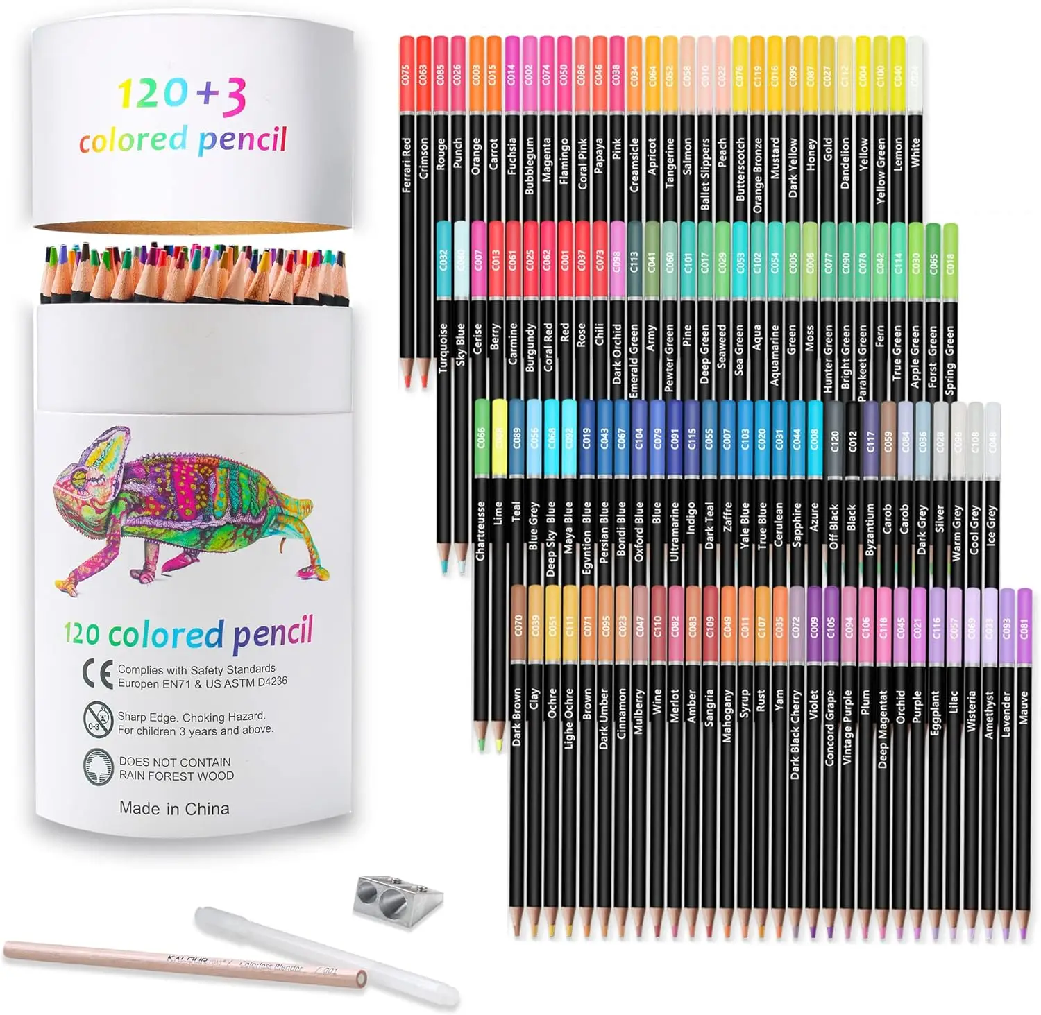 

120-Color Premium Soft Core Colored Pencils Set with Blender and Tools for Drawing, Sketching, and Adult Coloring
