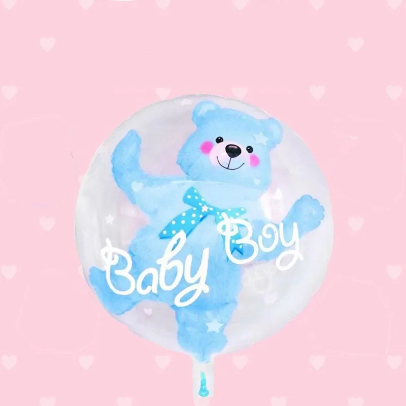 New Cartoon Bear Ball 24 inch Transparent Bobo Ball Birthday Party Decoration Supplies Balloon Gifts Venue Decoration Props