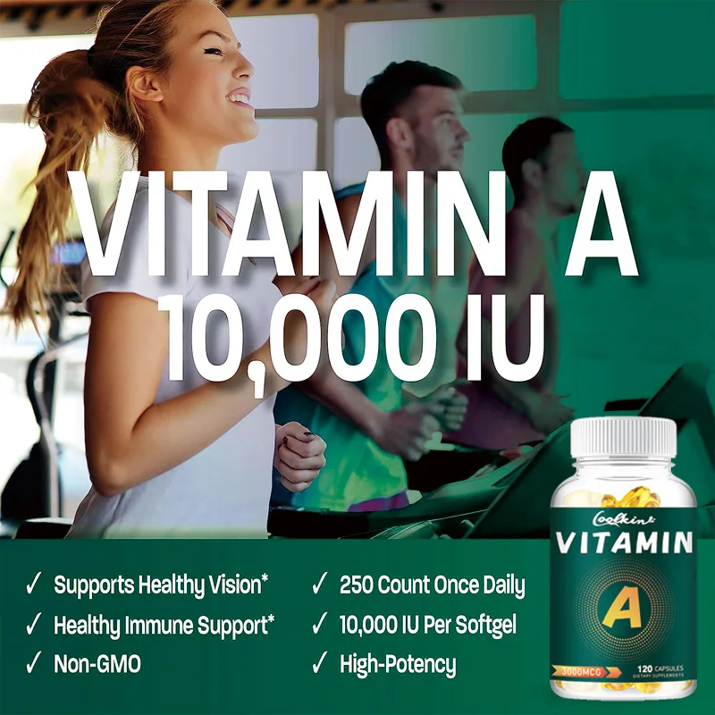 Organic Vitamin A Capsules - Support Healthy Skin, Eye and Immune System Function Non-GMO 120 Capsules