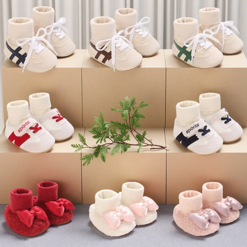 

Baby Girls Booties Keep Warm Plush Inside Anti-slip Baby Infant Toddler Cute Soft Bottom Shoes Winter Snow Boots For Newborn