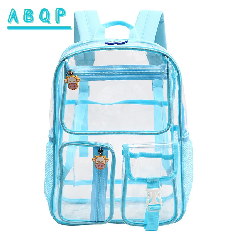 New Transparent Backpack PVC Large Capacity Fashionable Women's Transparent Backpack Fashionable Storage Beach Backpack