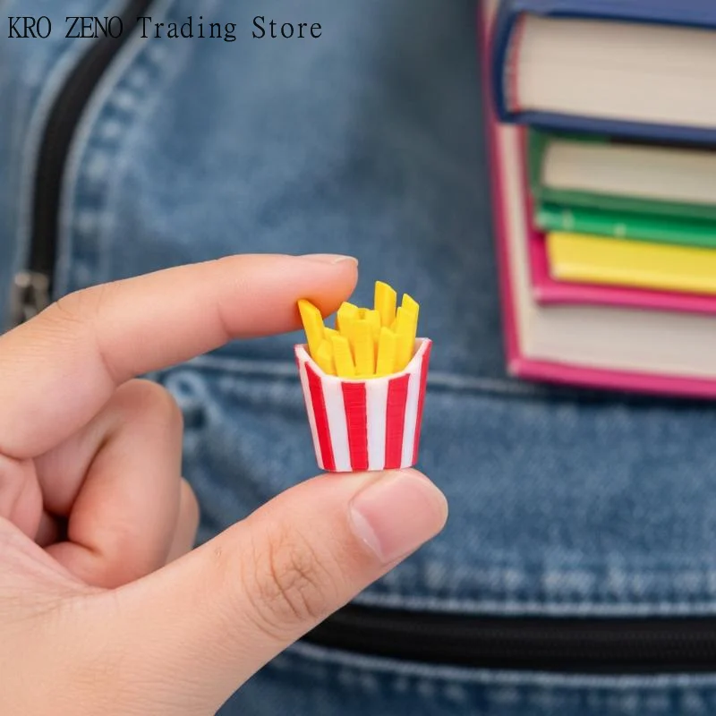 Funny Fried Chicken Fries Key Chain Keyboard Stress Relief Fidget Button Keycap Fidget Clicker Keyboard Keychain Finger Toys