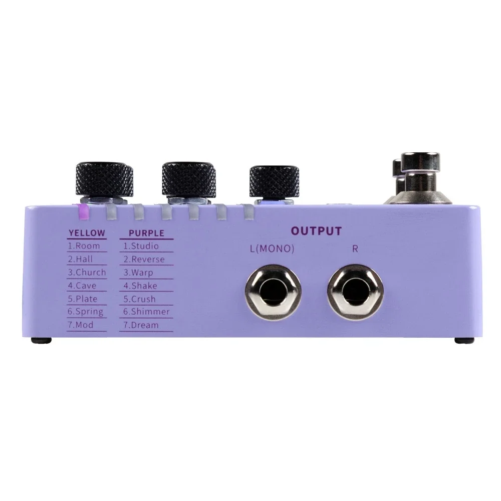 Mooer r7-リバーブx2ギターペダル,14ステレオリバーブエフェクト,無限