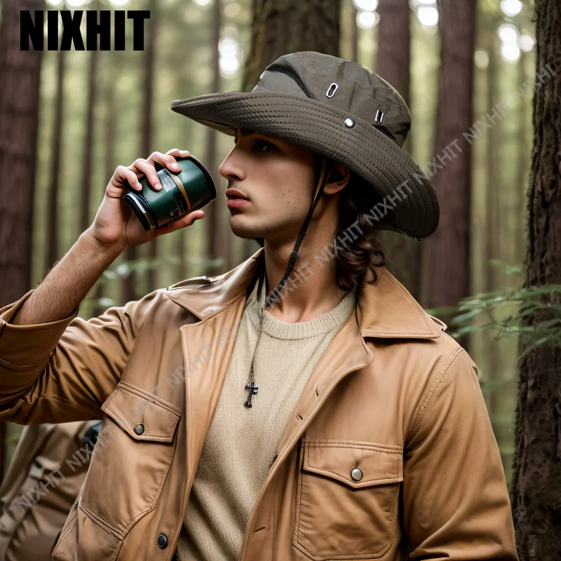 NIXHIT Sunscreen Men\'s Cap Summer Foldable Outdoor Sports Travel Camping Hiking Climbing Fishing Sun Bucket Hat Women Bunny Hat