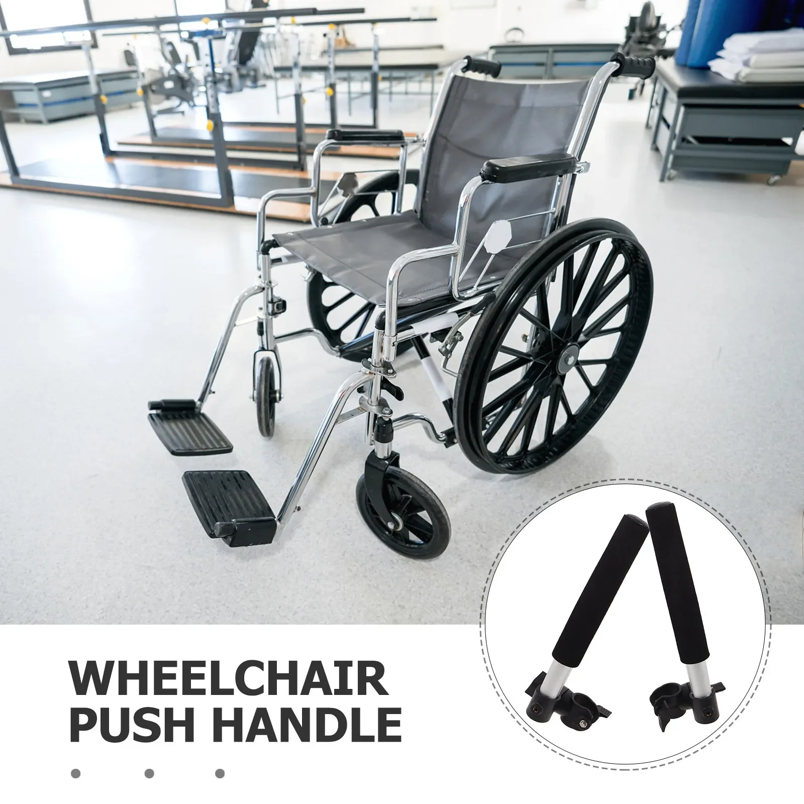 2pcs Wheelchair Handle Extender Disabled Transport Handles Fish Guard Fort Push Extension Replacement Wheelchairs Power Extender view 6