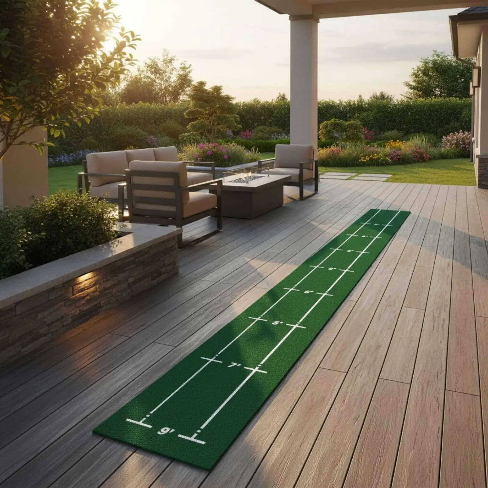 Polyamide Fiber Golf Practice Mat with True Roll Surface for Precision Putting Drills