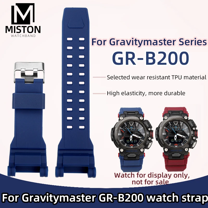 

For Casio GR B200 strap Gravitymaster GR-B200 watch strap bracelet waterproof silicone watchband TPU strap Red Blue Black Tools