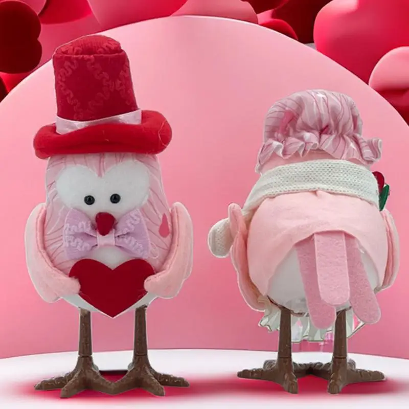 Decorazioni per San Valentino Uccelli luminosi Figurine Ornamenti Romantico simpatico uccello Statua decorazioni per la casa Festa di festa Regalo a sorpresa