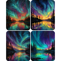 Hand Paint Forest Aurora Painting By Numbers Kit DIY Acrylic  Artwork Canvas Art Gift Home