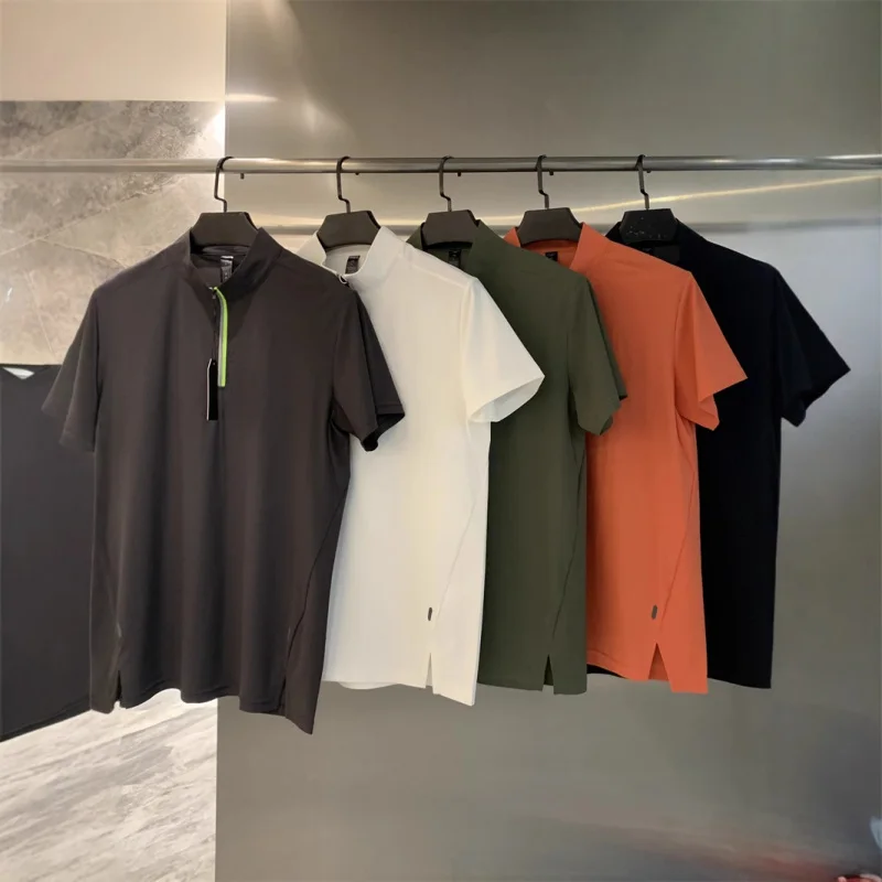 

Mens Sport Short Sleeve T Shirt Half Zip Summer Breathable Quick Dry Casual Tee Wicking Athletic Top for Gym Running Hiking