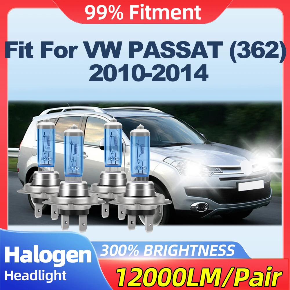 

Fit For VW PASSAT (362) 2010 2011 2012 2013 2014 200W HID Xenon Headlight Bulbs 24000LM Car Lights 12V 6000K Turbo Auto Lamps