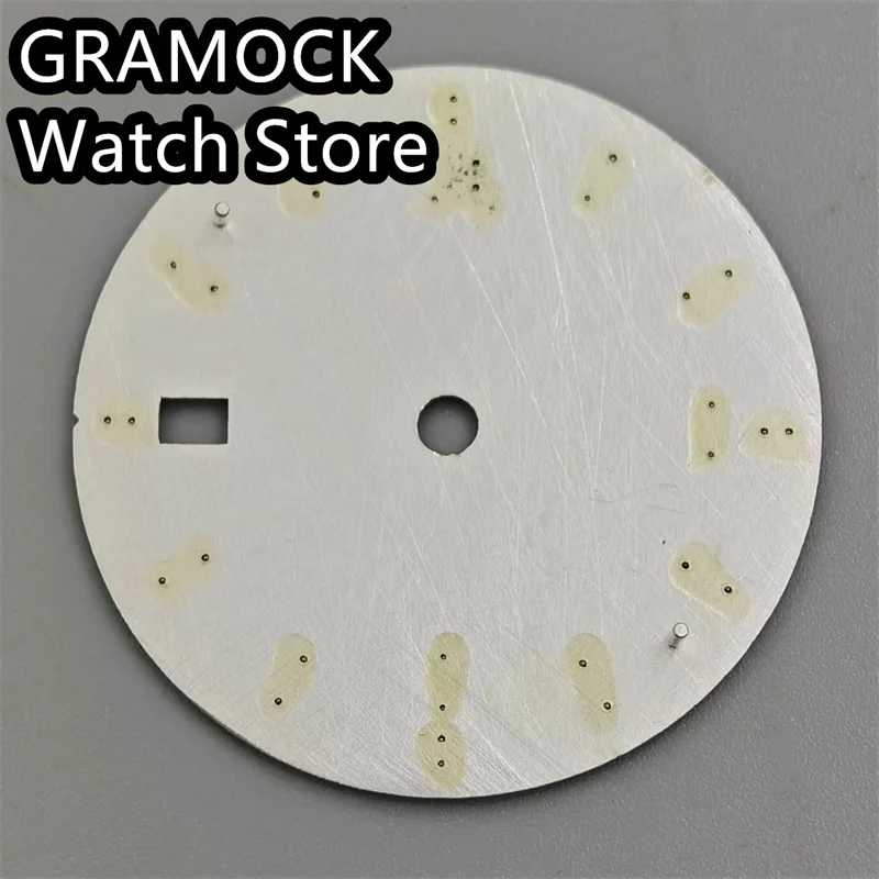 GRAMOCK 31mm Watch Dial Green Luminous Fit NH35 Movement Men\'s Watch Replacement Parts