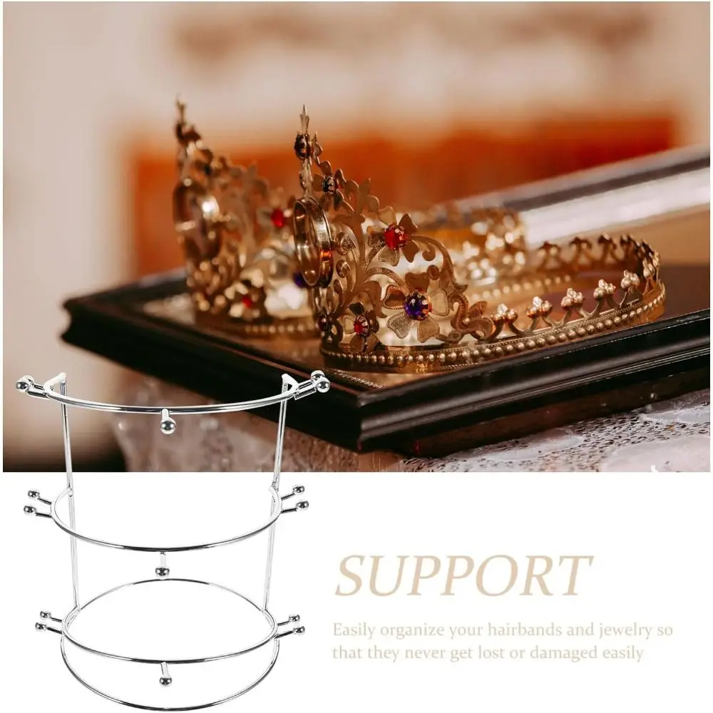 Crystal Tiaras Display Stand Crowns Holder Rack Headbands Organizer Gold Silver Bridal Crowns Display Jewelry Tower