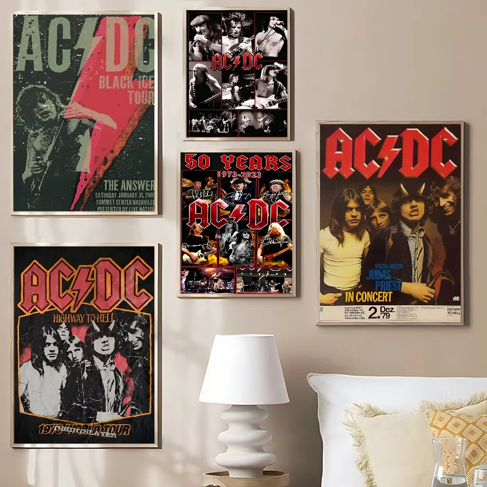 

Rock Singer A-AC D-DC Band Classic Movie Posters Fancy Wall Sticker For Living Room Bar Decoration Room Wall Decor